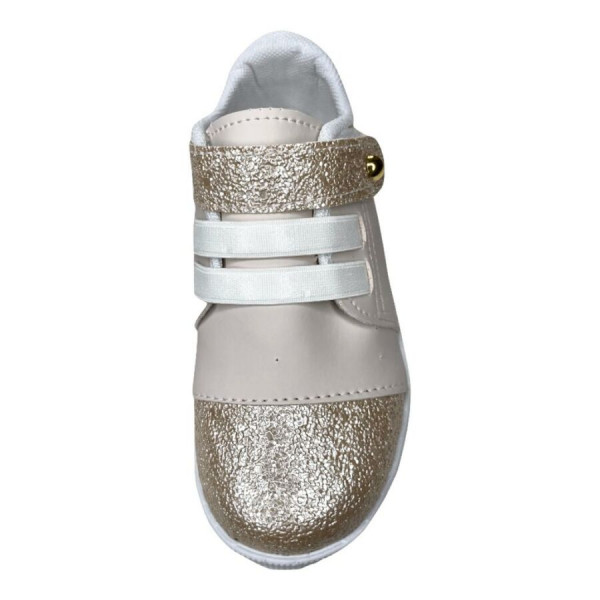 Tênis Bebê Feminino Com Velcro Bege