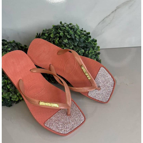 Chinelo Glitter Feminino Nude