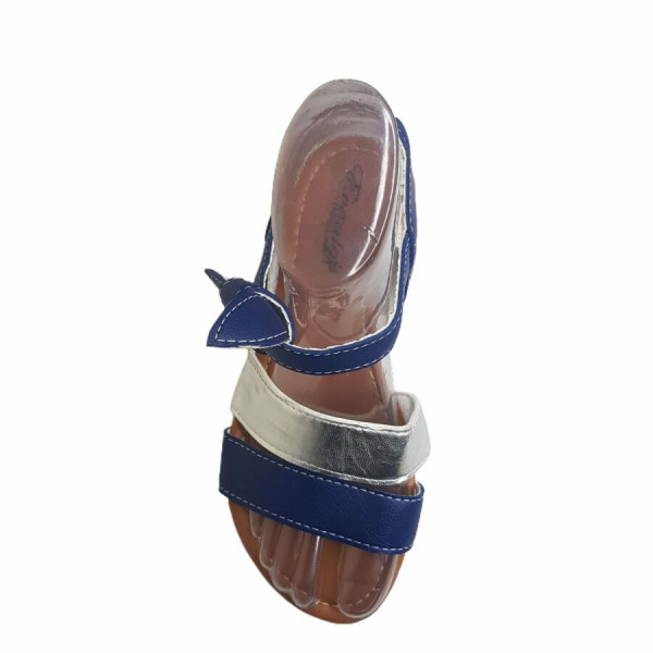 Rasteirinha Esroh bicolor Azul e Prata
