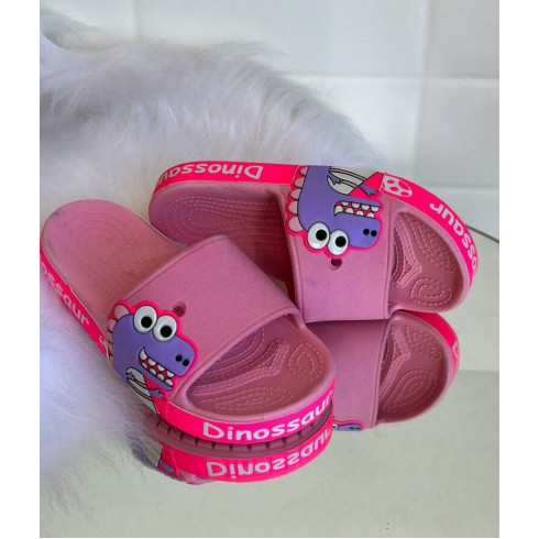 Chinelo Infantil Dino Rosa