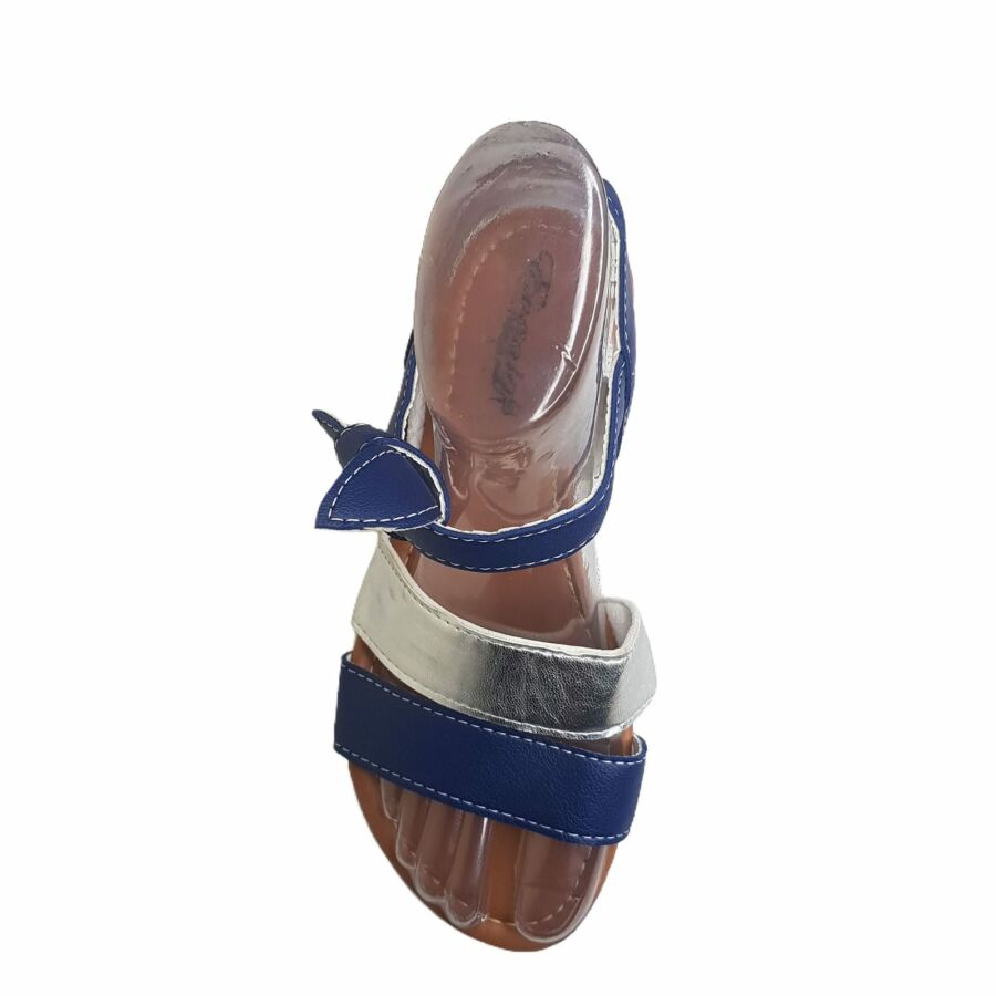 Rasteirinha Esroh bicolor Azul e Prata