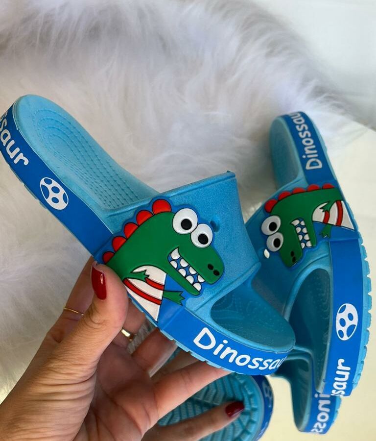 Chinelo Infantil Dino Azul